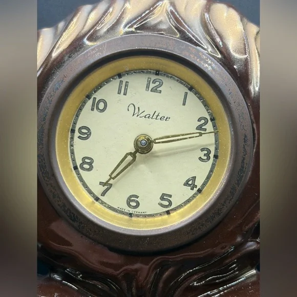 Walter Germany Vintage Ceramic Equestrian Horse Table Clock, Mantel Clock Decor - Picture 2 of 14